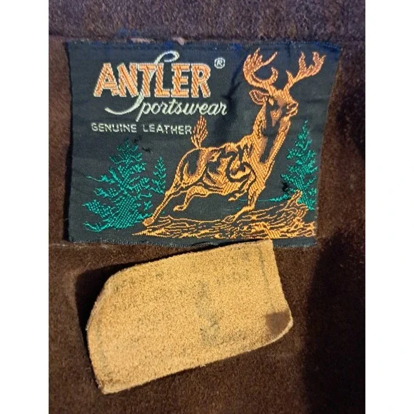 Vintage Women's Leather Suede Jacket By ANTLER Sportswear Size 36" Bust - Picture 2 of 12